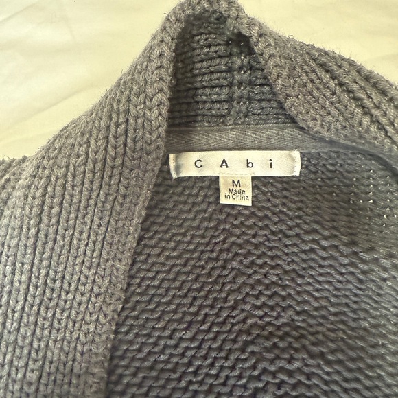 Cabi Gray Long Knit Cardigan Sweater Coat Women’s M | Button Front Pockets - Picture 5 of 7